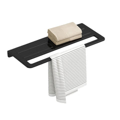 Towel Rack with Towel Holder Towel Hanger for Bathroom Napkin Stand for Bathroom Accessories Wall-Mount Towel Holder Glossy Finish (Black) - Fossa Home 