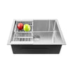 Fossa 20"x17"x09" Single Bowl SS-304 Grade Stainless Steel Handmade Kitchen Sink Round Coupling Matte Finish