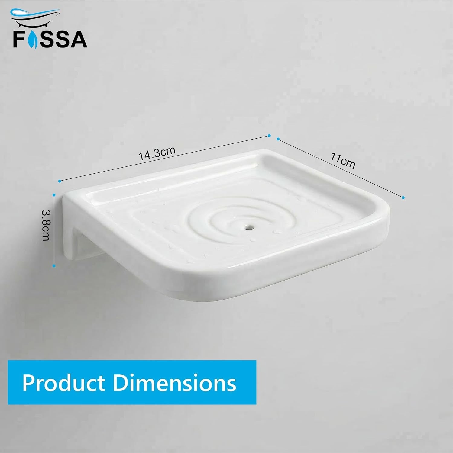 White Soap Dish Unbreakable Abs Square Ceramic Finish (RW-118) - Fossa Home 