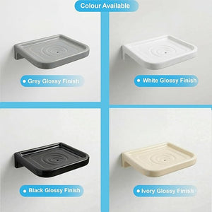 White Soap Dish Unbreakable Abs Square Ceramic Finish (RW-118) - Fossa Home 