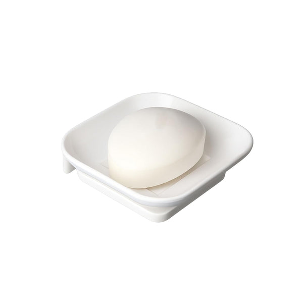 Ceramic White Unbreakable Soap Dish Square Glossy Finish (RW-111) - Fossa Home 