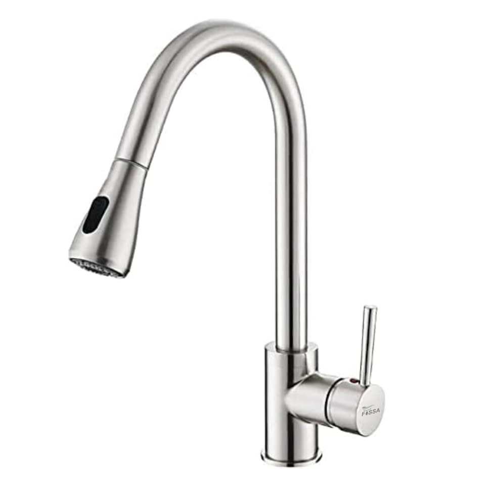 Chrome finish pull out mixer tap faucet 
