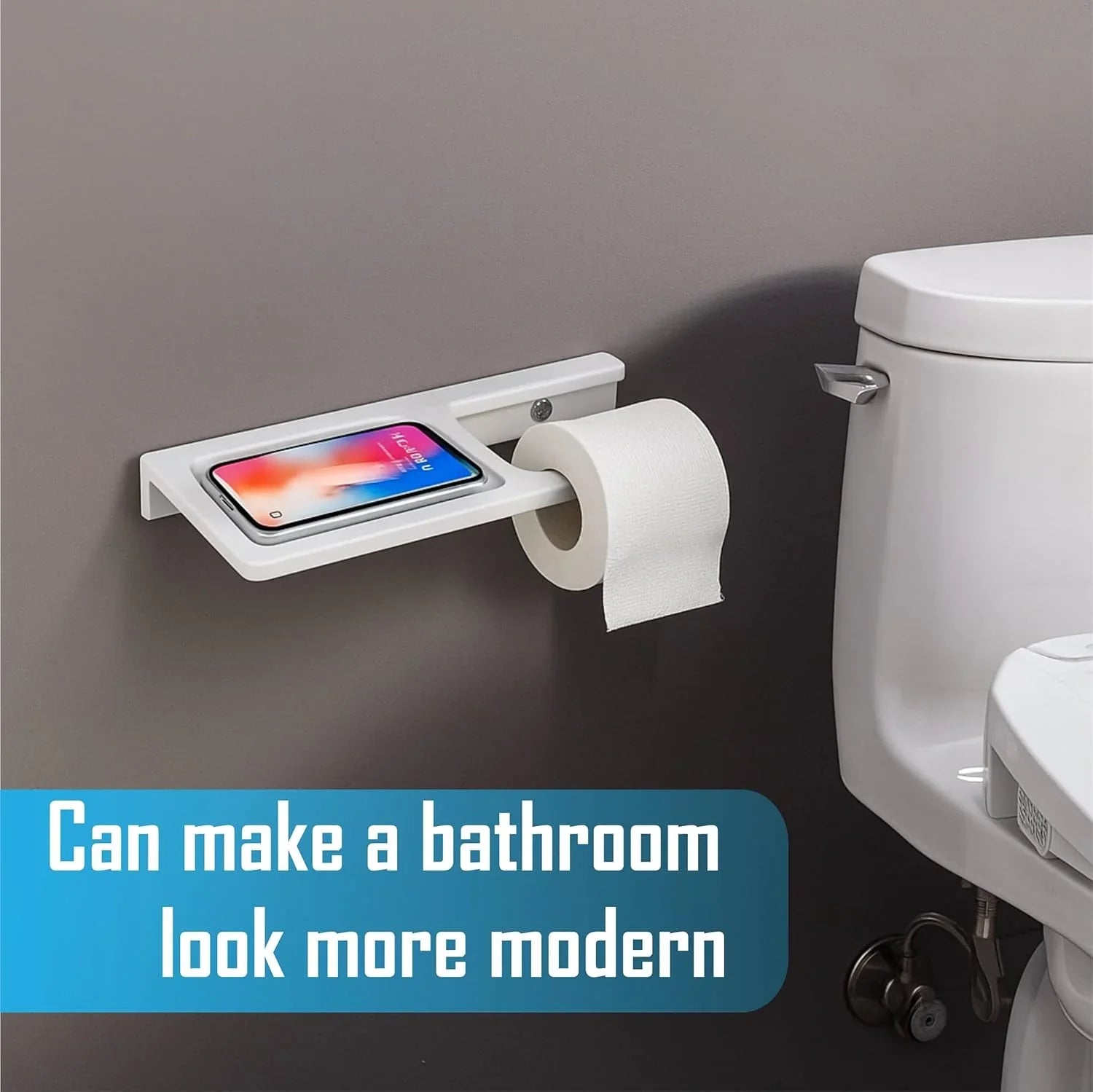 wall mounted ivory toilet paper holder ceramic with phone stand