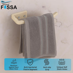 Fossa Classic Unbreakable Wall Mounted Ceramic Napkin Ring & Towel Holder for Bathroom & Kitchen – Space-Saving, Anti-Rust Towel Hanger | Stylish Bathroom Accessory – Ivory (Glossy Finish) - Fossa Home 