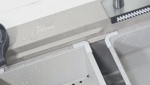 smart waterfall kitchen sink, single bowl, design, integrated tap, modern, stainless steel, led, nano honycomb coated, scratch resistant, stylish, workstation, with faucet, multifunction, deep, dishwashing, luxury, easy to clean, anti-stain, modern home,, remodeling, with water flow feature, space saving, contemporary, large capacity, ergonomic, designer, smooth, features, for modern homes, high utility, trending, best, drainage, noise absorption, matte finish, with strainer and accessories, seamless, 