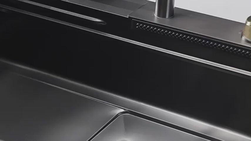 304  black Stainless Steel Smart Waterfall Kitchen Sink (30 x 18 x 10)