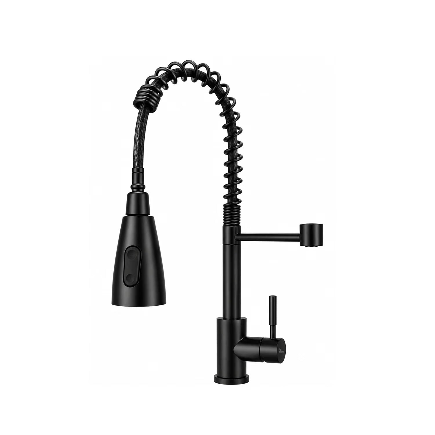 Ripple Two-Flow Heavy SUS 304 Kitchen Faucet in Black with Pull-Out Spray and 360° Rotating Spout