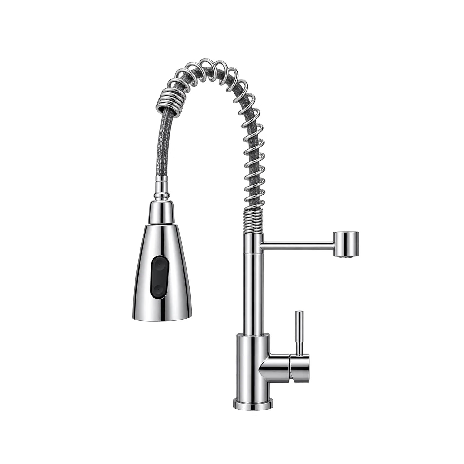 Modern Ripple silver kitchen tap with heavy SUS 304 stainless steel construction and flexible pull-out water spray