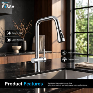 Rosa 3-Way Kitchen Faucet with Separate Connections for Hot, Cold and RO Drinking Water