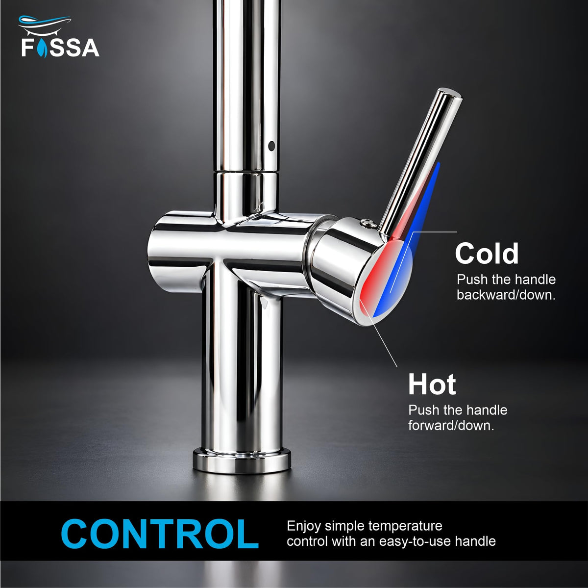 Rosa Kitchen Mixer Tap Crafted from 304 Stainless Steel with a Durable Chrome Silver Finish