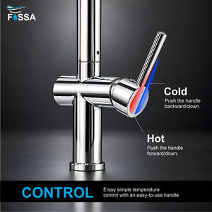 Rosa Kitchen Mixer Tap Crafted from 304 Stainless Steel with a Durable Chrome Silver Finish