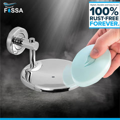 Fossa Rainbow Stainless Steel Round Soap Holder for Bathroom, Soap Stand, Bathroom Accessories Matte Finish (Silver)