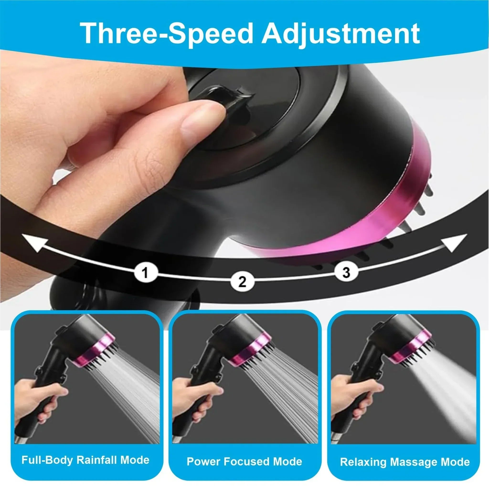  Snow Shower Head with Filter, High-Pressure Shower Head Water Saving, Massage Hand Shower with 3+1 Jet Types, Rain Shower 