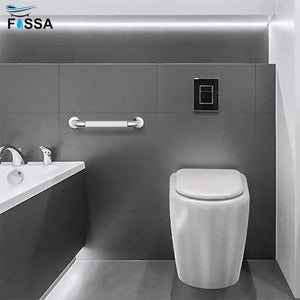 Silver stainless steel safety grab bar for bathroom use