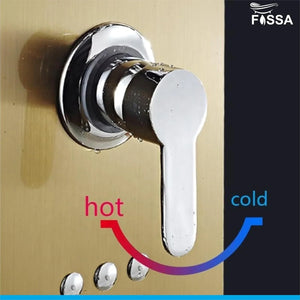 Stainless Steel Shower Panel Full Set, Dual Flow Overhead Waterfall Shower, Hand Shower, Wall Mount Shower Panel For Bathrooms - Fossa Home