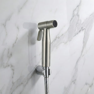 Hand Held Bidet Sprayer Silver ABS Health Faucet with 1 Meter 304-Grade SS Hose Pipe & Hook - Fossa Home 