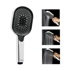 Fossa Thunder Black Luxury Handheld Shower Head with 3 Spray Setting Modes, Multi-Function, Large Hand Shower with Wall Hook and 1M SS Shower Tube,Handheld Shower for Bathroom Chrome Finish (Only Hand Shower )