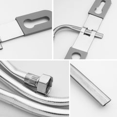 Fossa Stainless Steel Multi Jet Spray with Heavy PVC Hose Pipe 1.5 Mtr for Toilet | Built-in Installation Type Toilet Seat/Commode Spray - Rust-Free, Durable - Fossa Home 