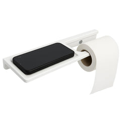 Fossa Classic Ceramic Toilet Paper Holder with Mobile Stand| No Sharp Edge, Safe for Children, Hard Water Resistant, Rust & Fade Proof, Anti-Bacterial Toilet Holder Glossy Finish (White) - Fossa Home 