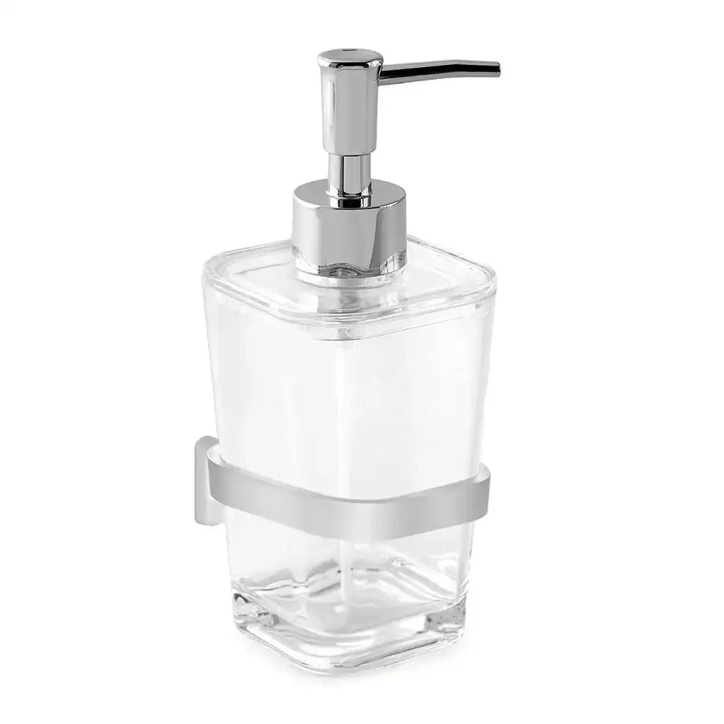 Fossa Unbreakable Clear Square Bathroom Soap Dispenser Crystal Clear Unbreakable| Sturdy and Elegant Construction Makes it Perfect for Kitchen or Bathroom
