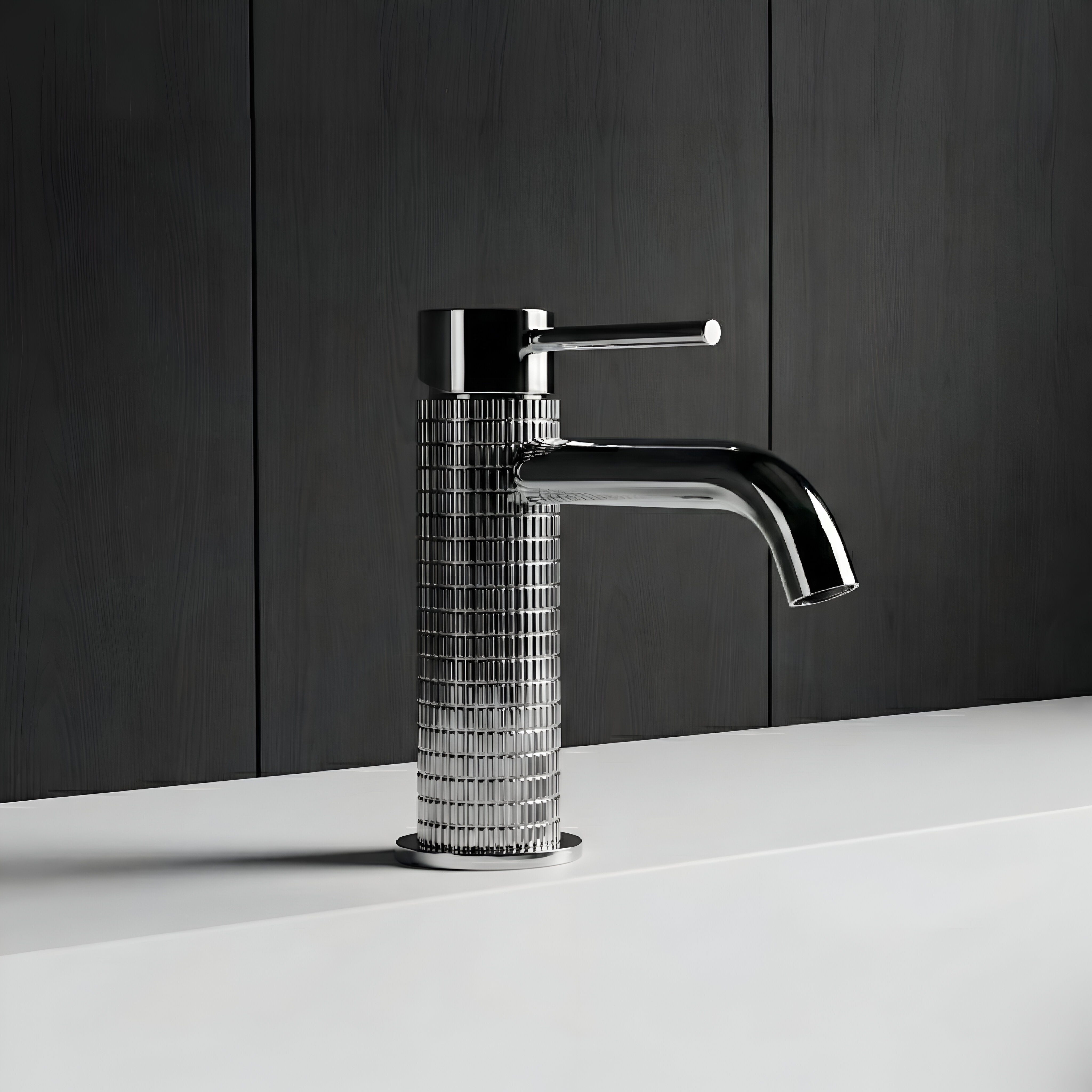 Vitro brass wash basin mixer tap with modern single lever design