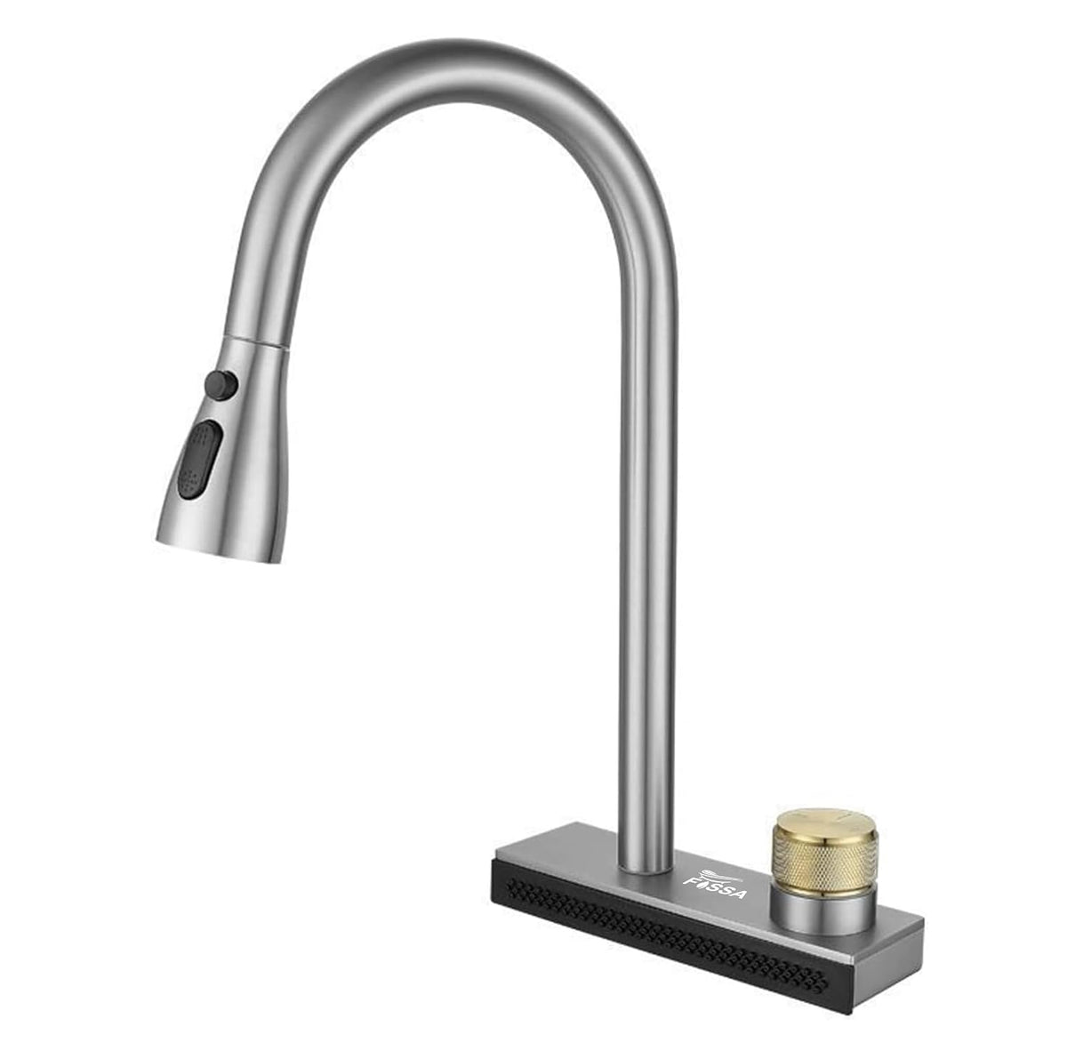 Waterfall Four-Flow 360° Hot & Cold Stainless Steel Kitchen Mixer Faucet Silver
