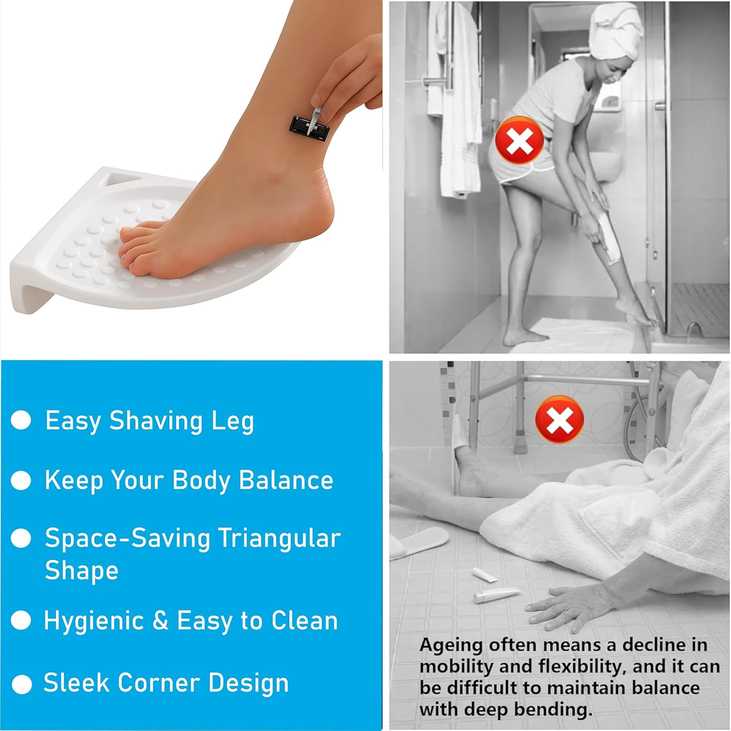 White Foot Rest – Perfect for Bathroom Use